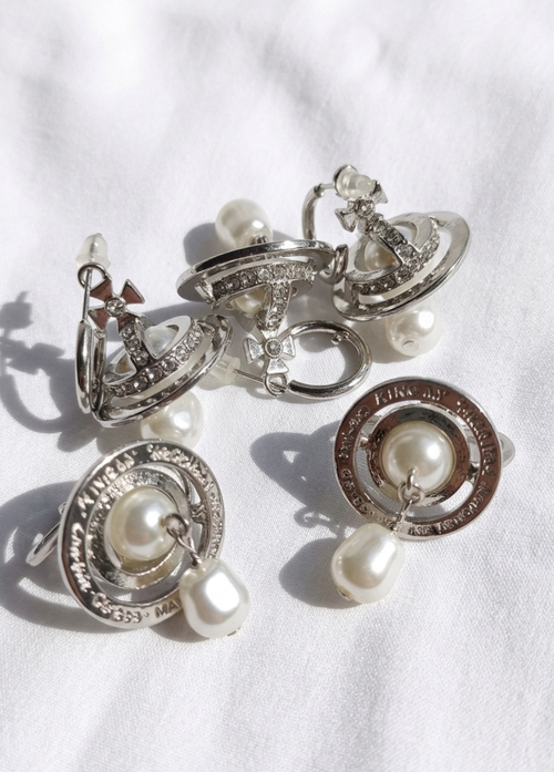 Aretes "Saturno Perlado"