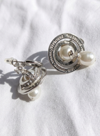 Aretes "Saturno Perlado"