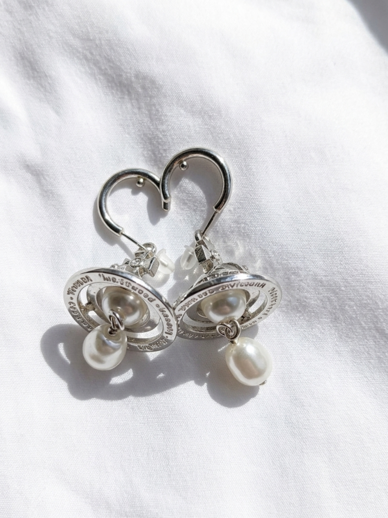 Aretes "Saturno Perlado"
