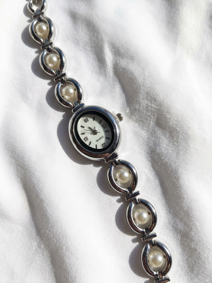Reloj "Elegancia Oval" Plateado