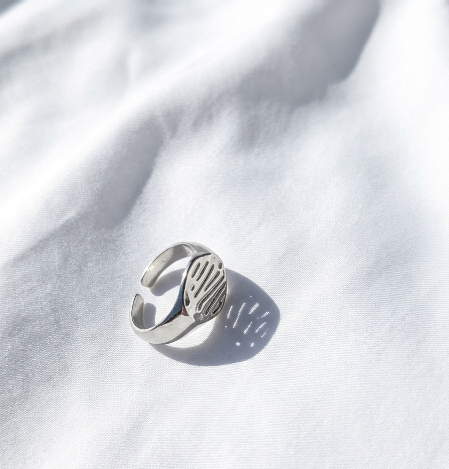 Anillo plateado Nº59