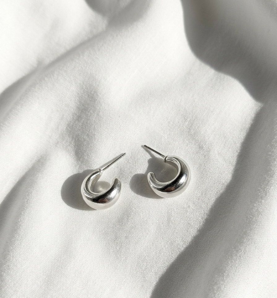 Aretes plateados Nº22