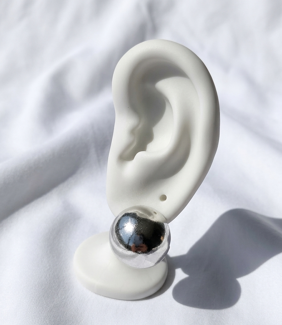 Aretes plateados Nº23