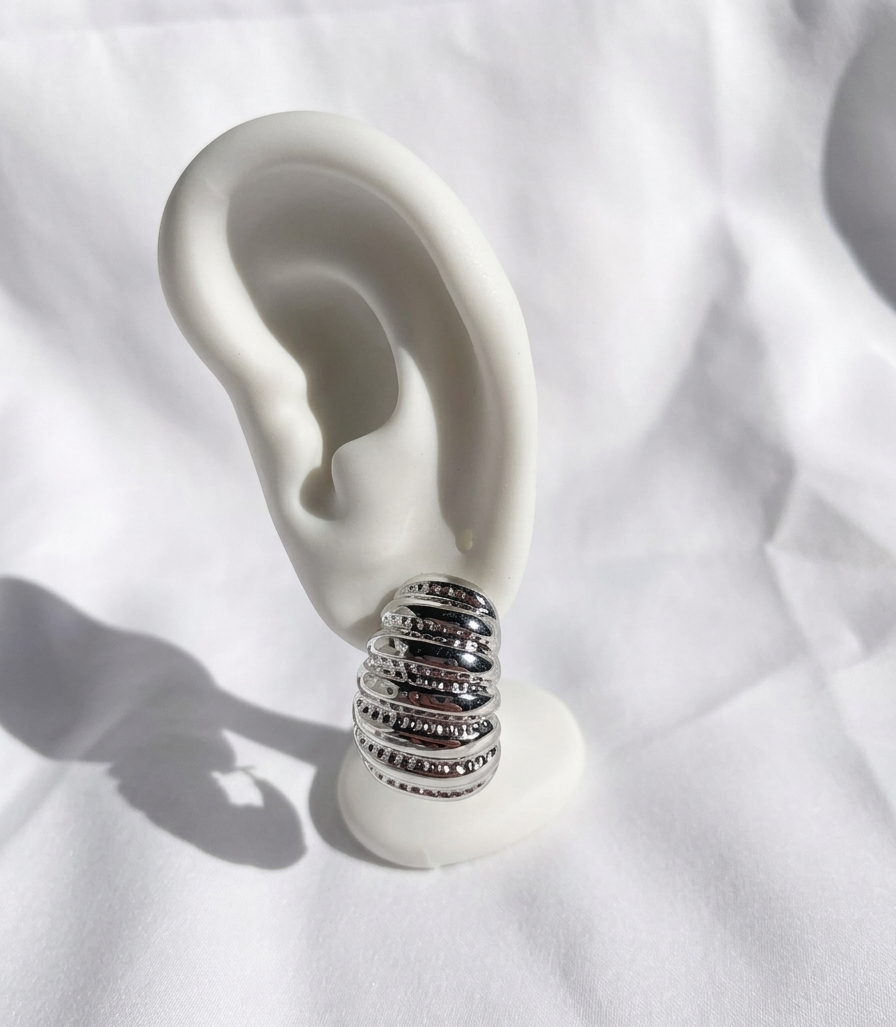 Aretes plateados Nº25