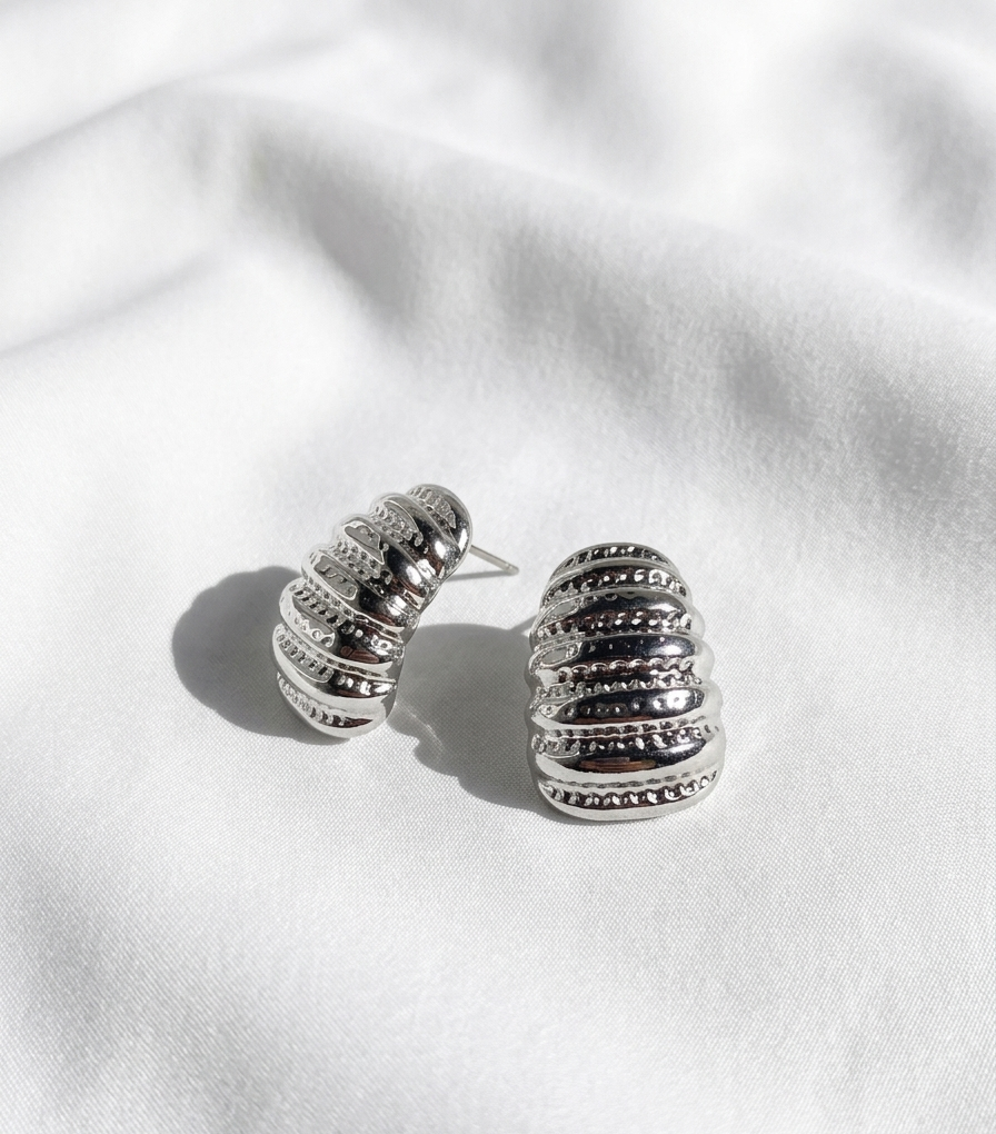 Aretes plateados Nº25