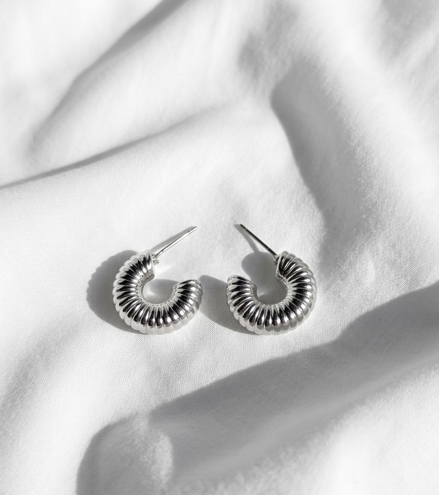 Aretes plateados Nº17