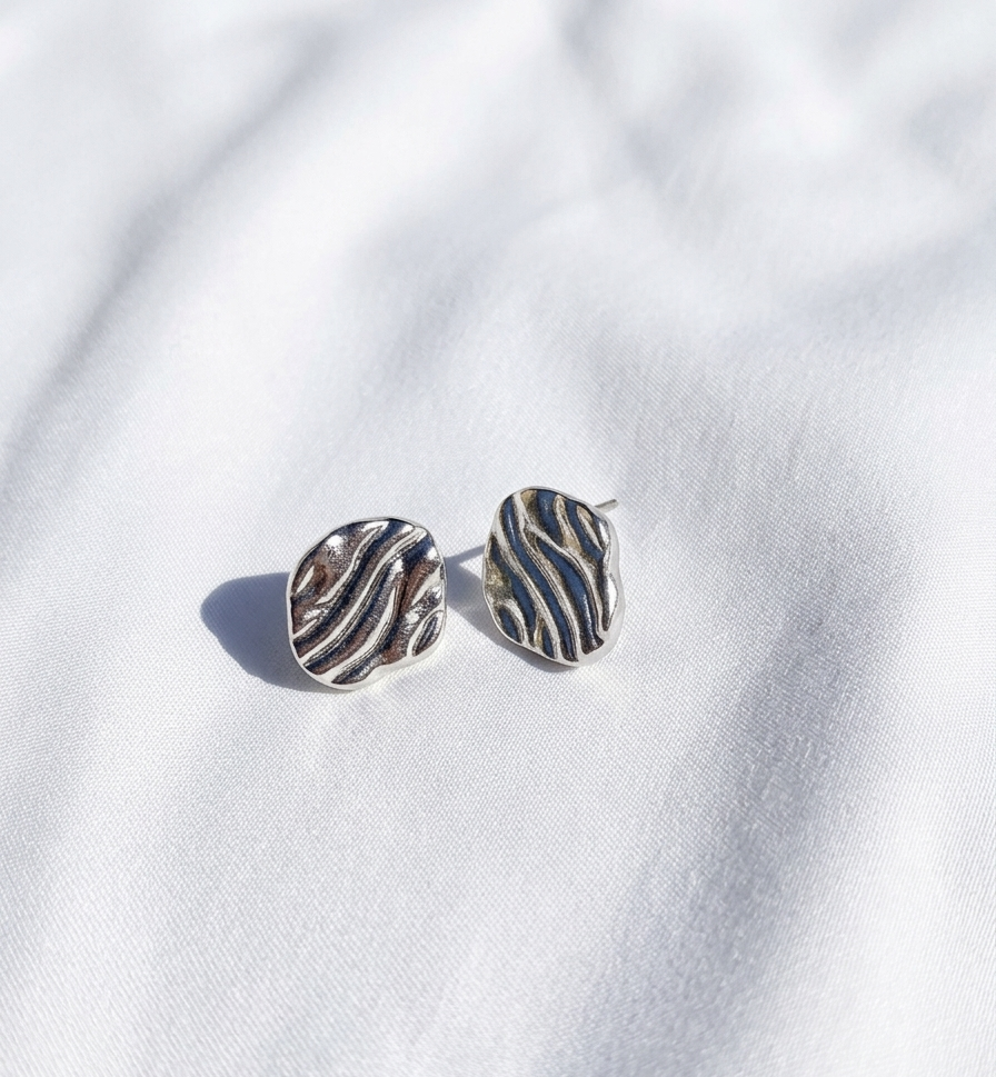 Aretes plateados Nº18