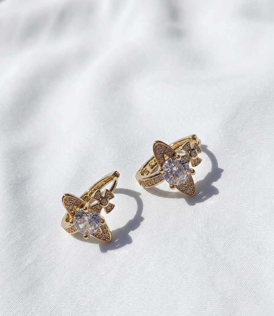 Aretes “Saturno Dorado”