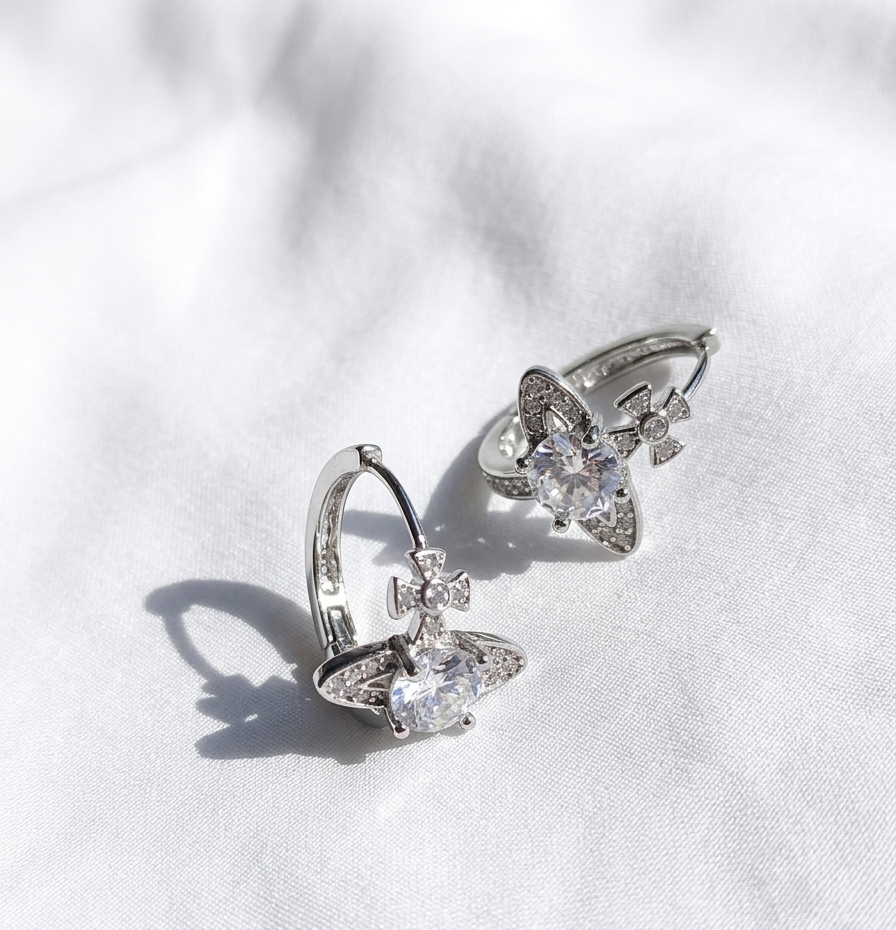 Aretes “Saturno Plateado”